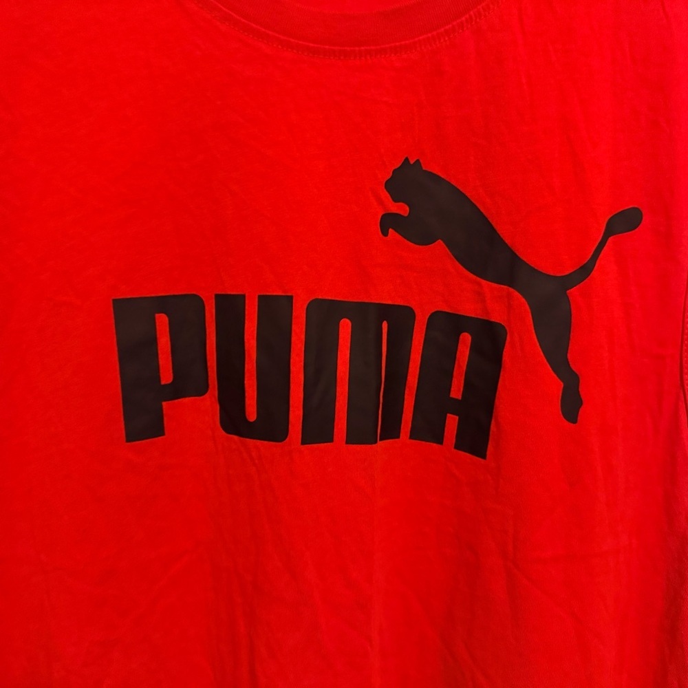 Puma Red Crewneck Logo Tank Top with Black Print - Picture 4 of 4